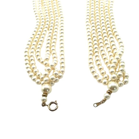 Multi-strand Faux Pearl Necklace - Picture 5 of 11